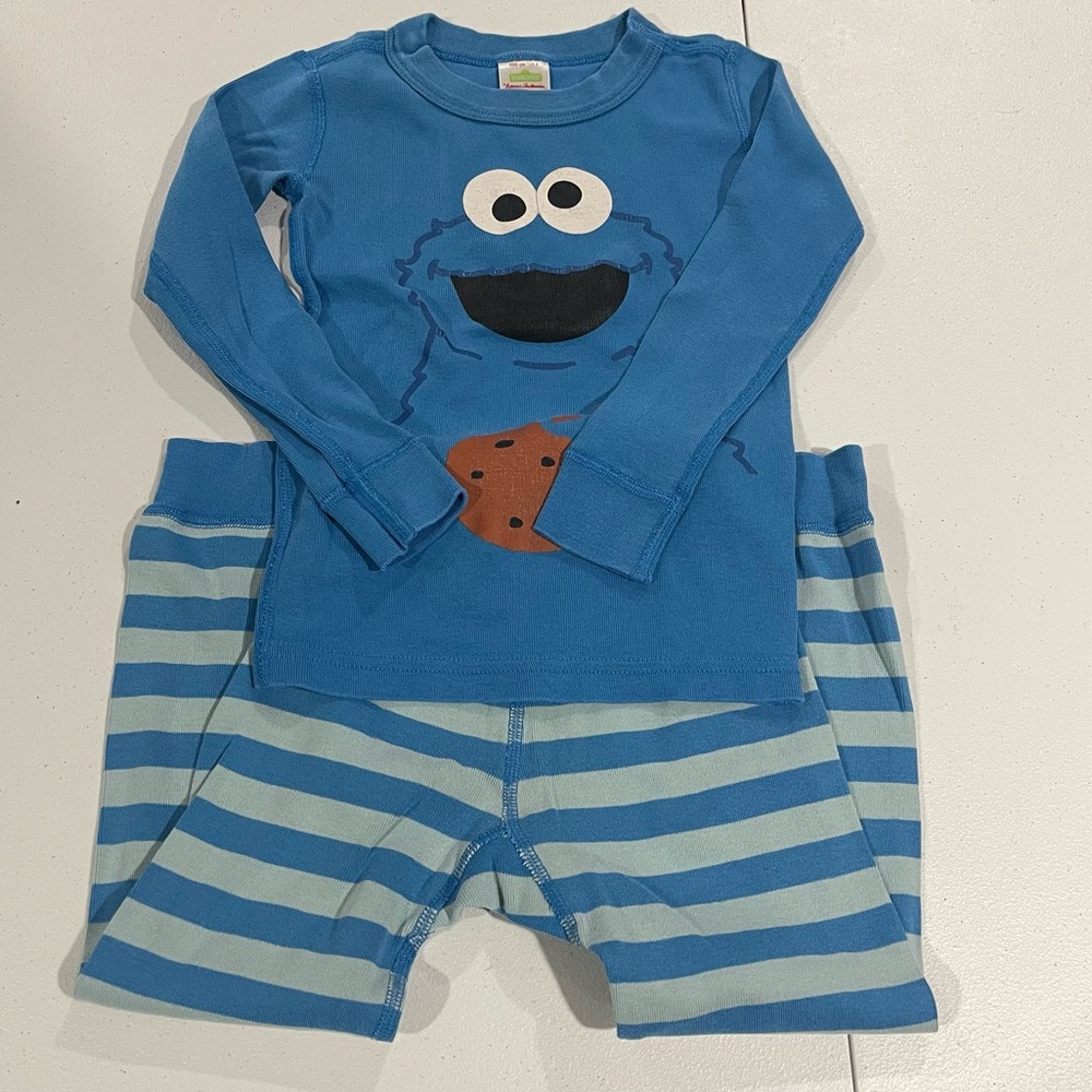 Hanna Andersson Blue Cookie Monster Pajama Set